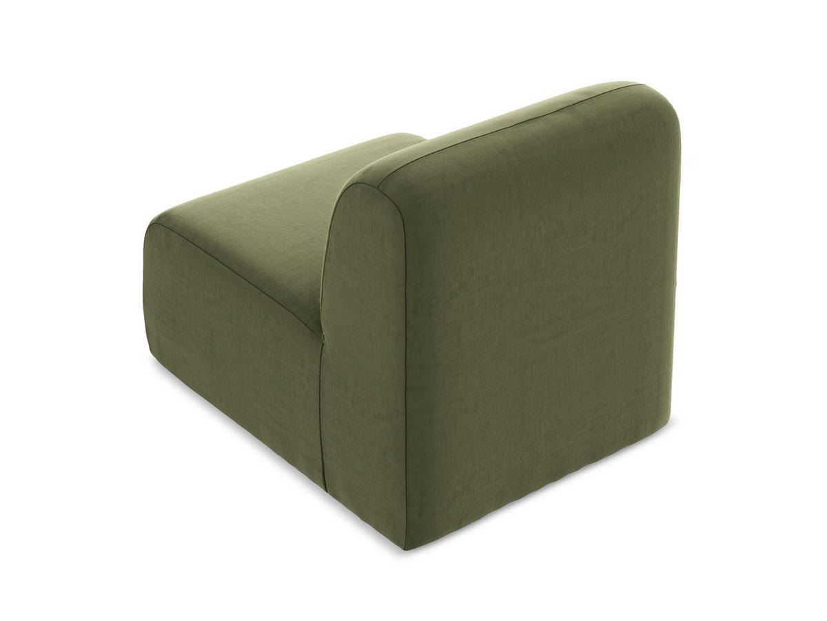 SOFAELEMENT Samt Stoff Grün - Schwarz/Olivgrün, Holzwerkstoff/Kunststoff (70/75/94cm) - Makamii