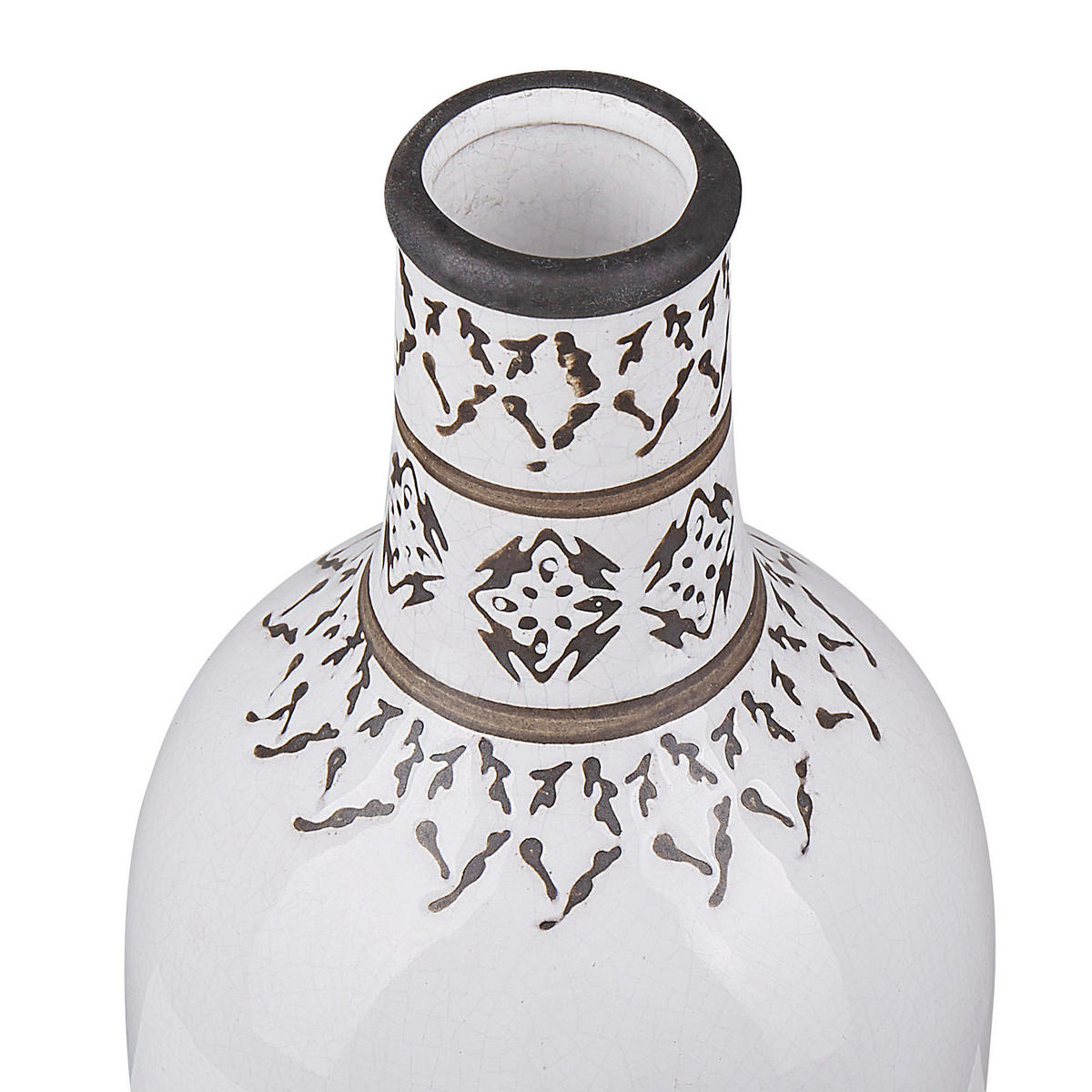 BLUMENVASE Steinzeug weiß Ankon - Weiß, Stein (25cm) - Beliani