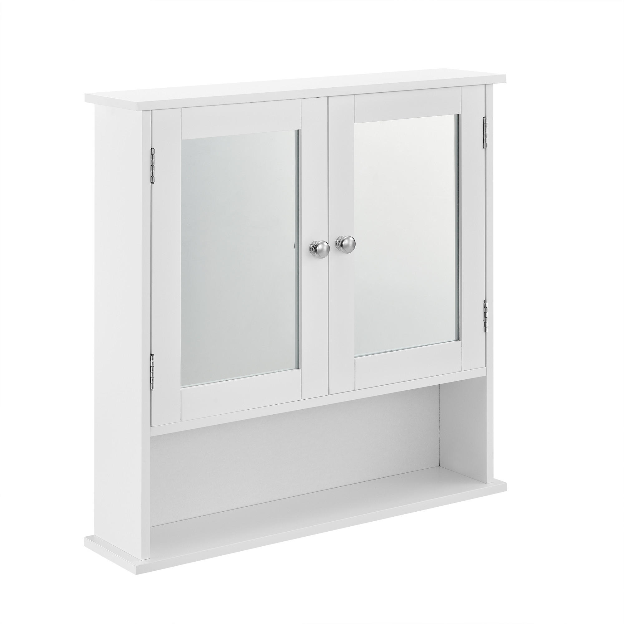 SPIEGELSCHRANK - Weiß, Holzwerkstoff (56/58/13cm) - [en.casa]