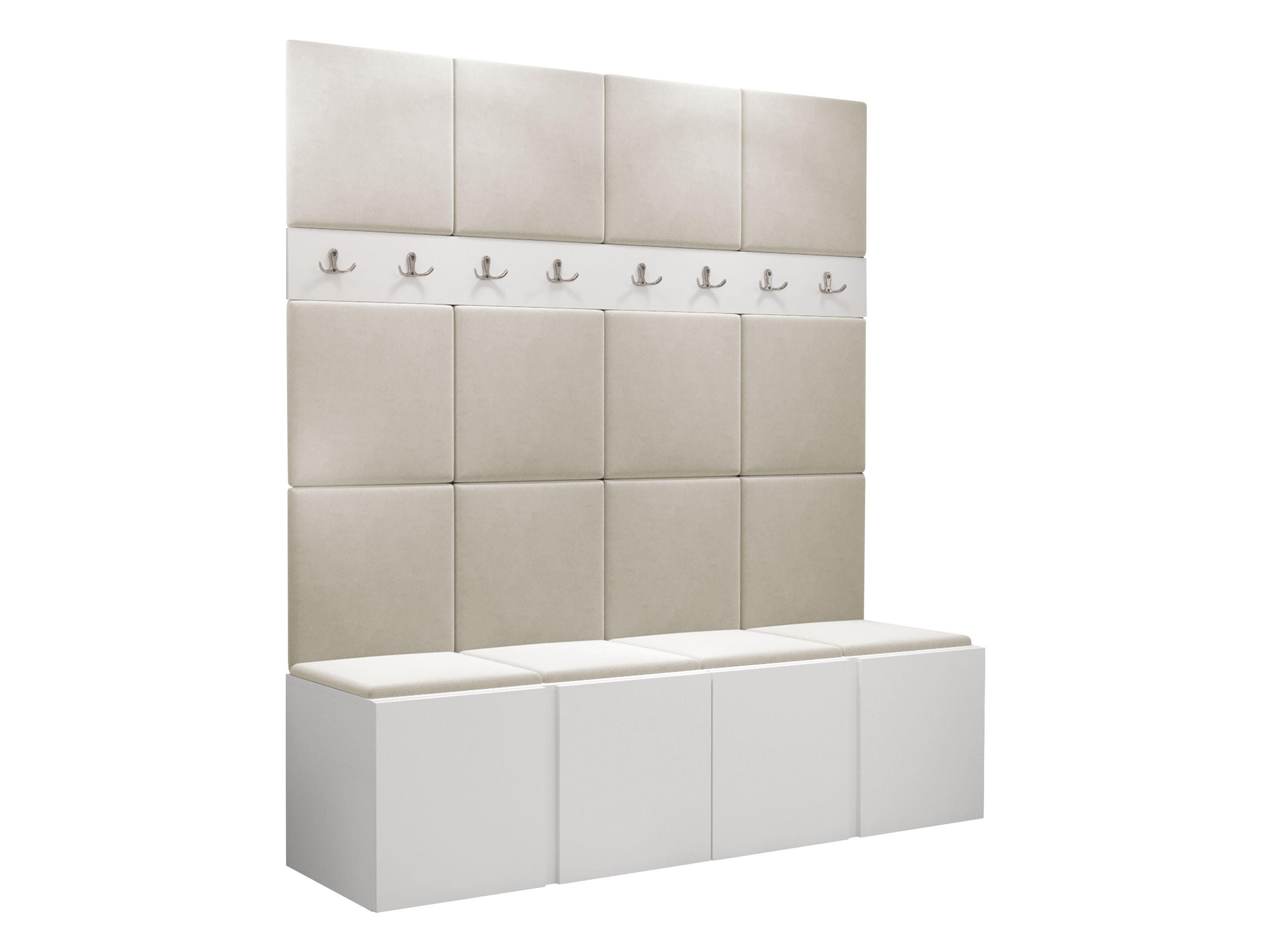 GARDEROBEN-SET Orion V - Beige/Weiß, Holzwerkstoff/Kunststoff (168/186/46cm) - MIRJAN24