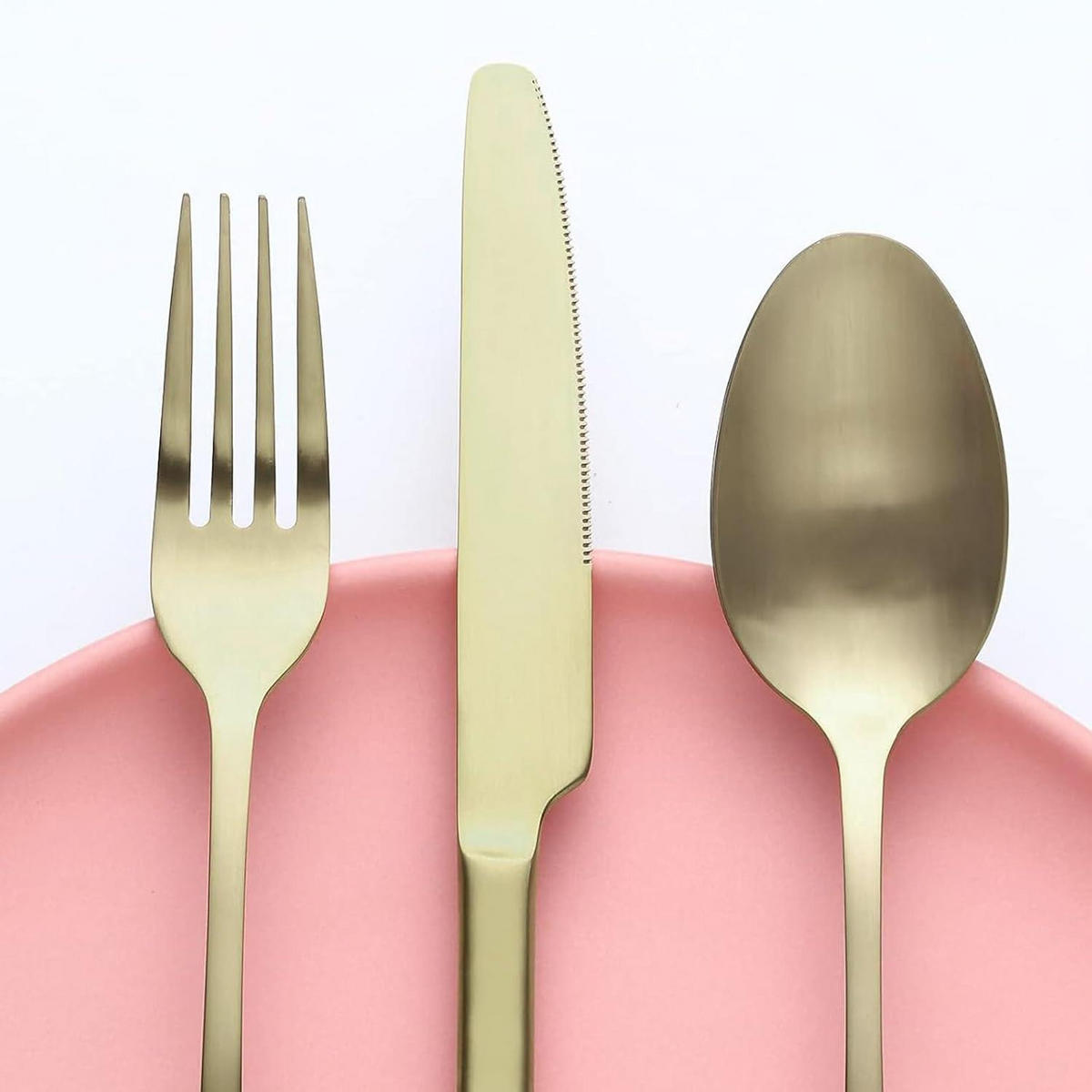BESTECKSET 30-teilig Champagner Gold Matt - Goldfarben, Metall