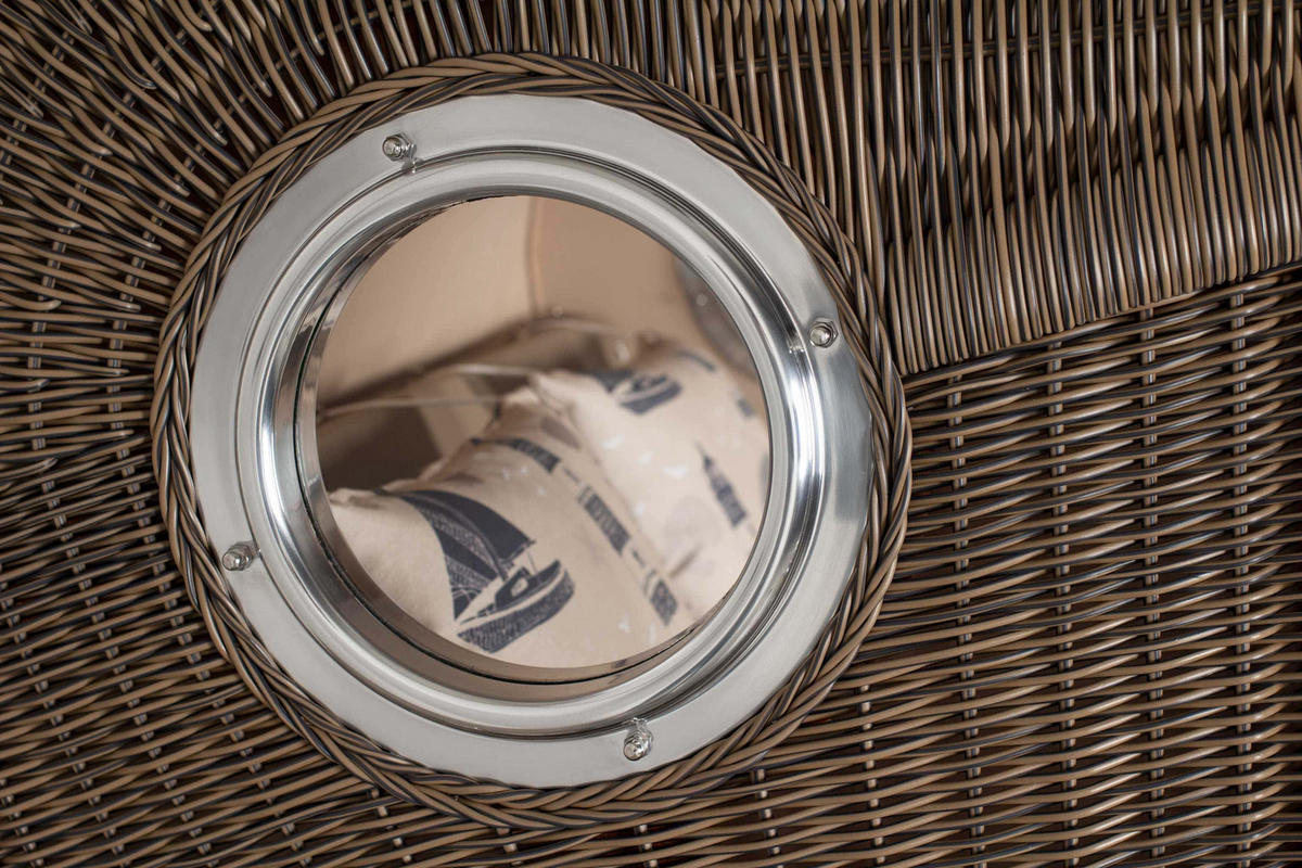 STRANDKORB XXL Düne Grande 2,5 Sitzer - Taupe/Braun, Metall (142/170/95cm) - Mr. Deko