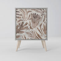 SIDEBOARD PASSING TIME, Grau, 57,5x42x77,5 cm, Schräge Buchenholzfüße - Buchefarben/Multicolor, Holzwerkstoff/Buchenholz (57.5/77.5/42cm) - SpaceRebels
