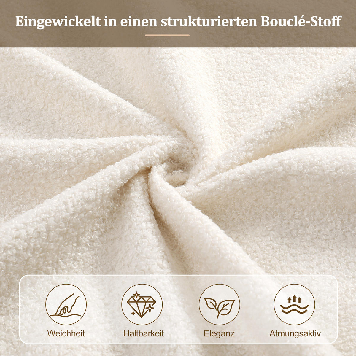 POLSTERBETT 90/200 cm in Beige mit Bettkasten und Lattenrost Bouclé - Beige, Holzwerkstoff/Textil (90/200cm) - STILVORA