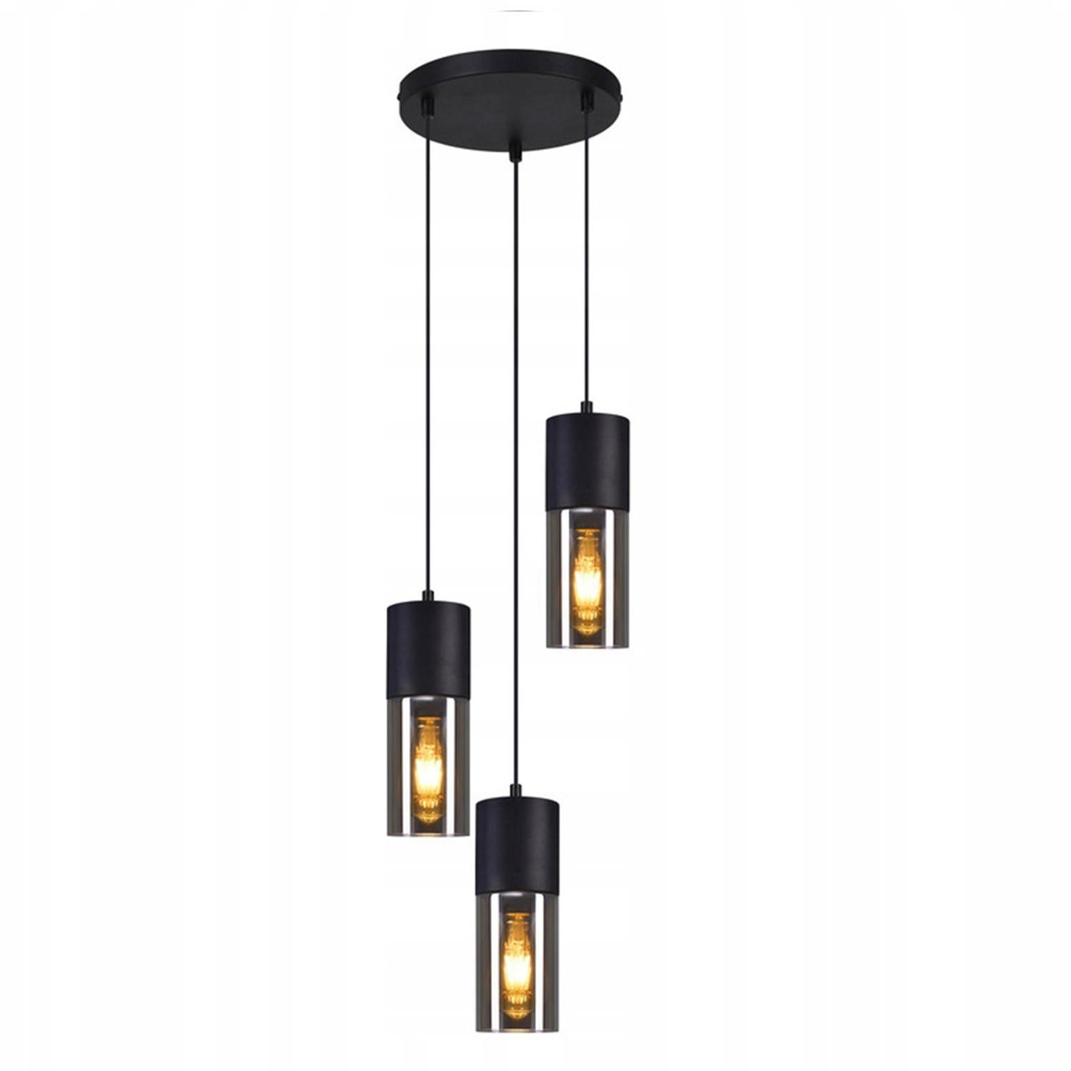 HÄNGELEUCHTE Elmar 3-flammig 22/22/150 cm - Schwarz, Metall (22/22/150cm) - Nettlife