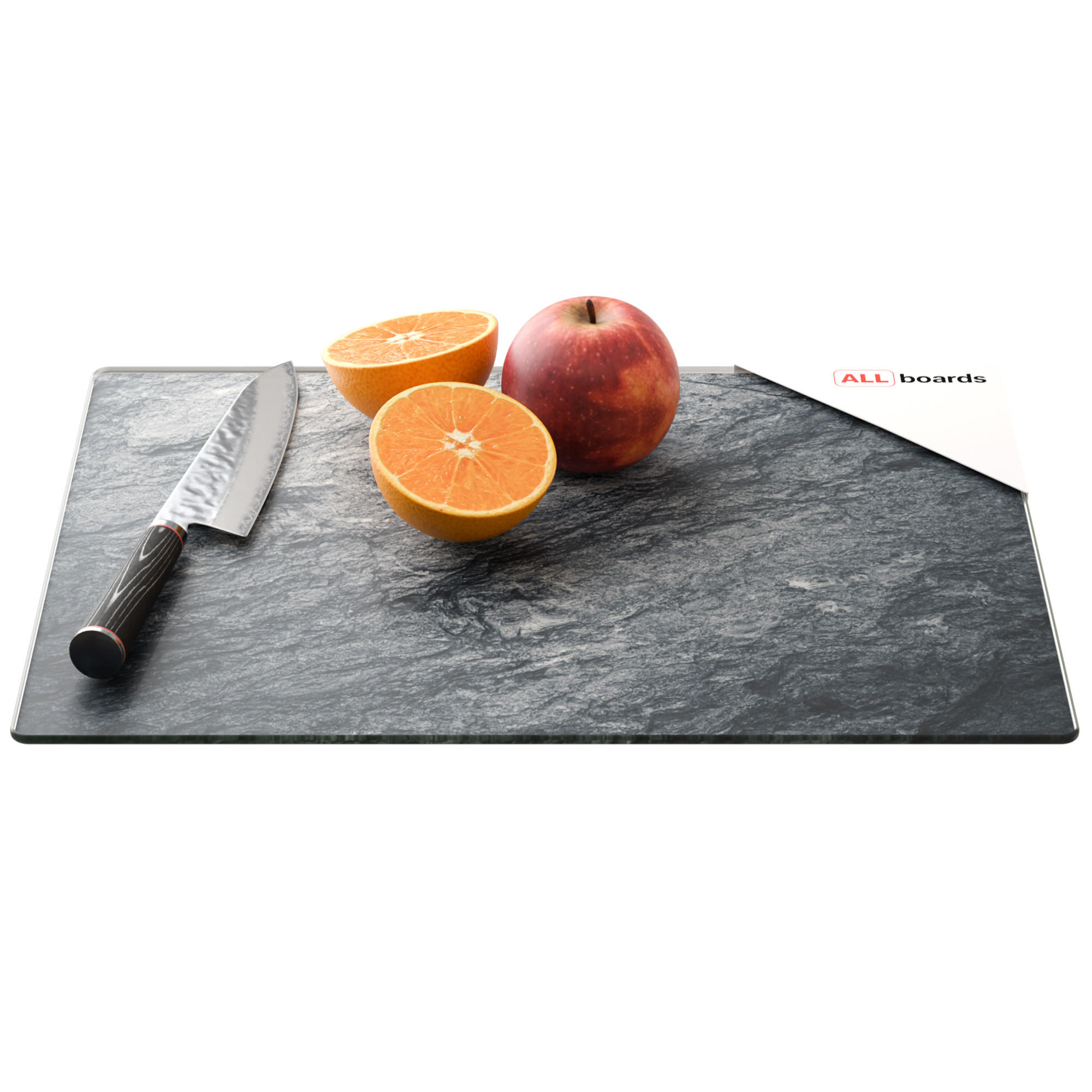 SCHNEIDEBRETT aus Glas – GRANITSTEIN, 30 x 40 cm, Küchenbrett, Schutzplatte, Glastablett - Graphitfarben, Glas (30/0.6cm) - ALLboards