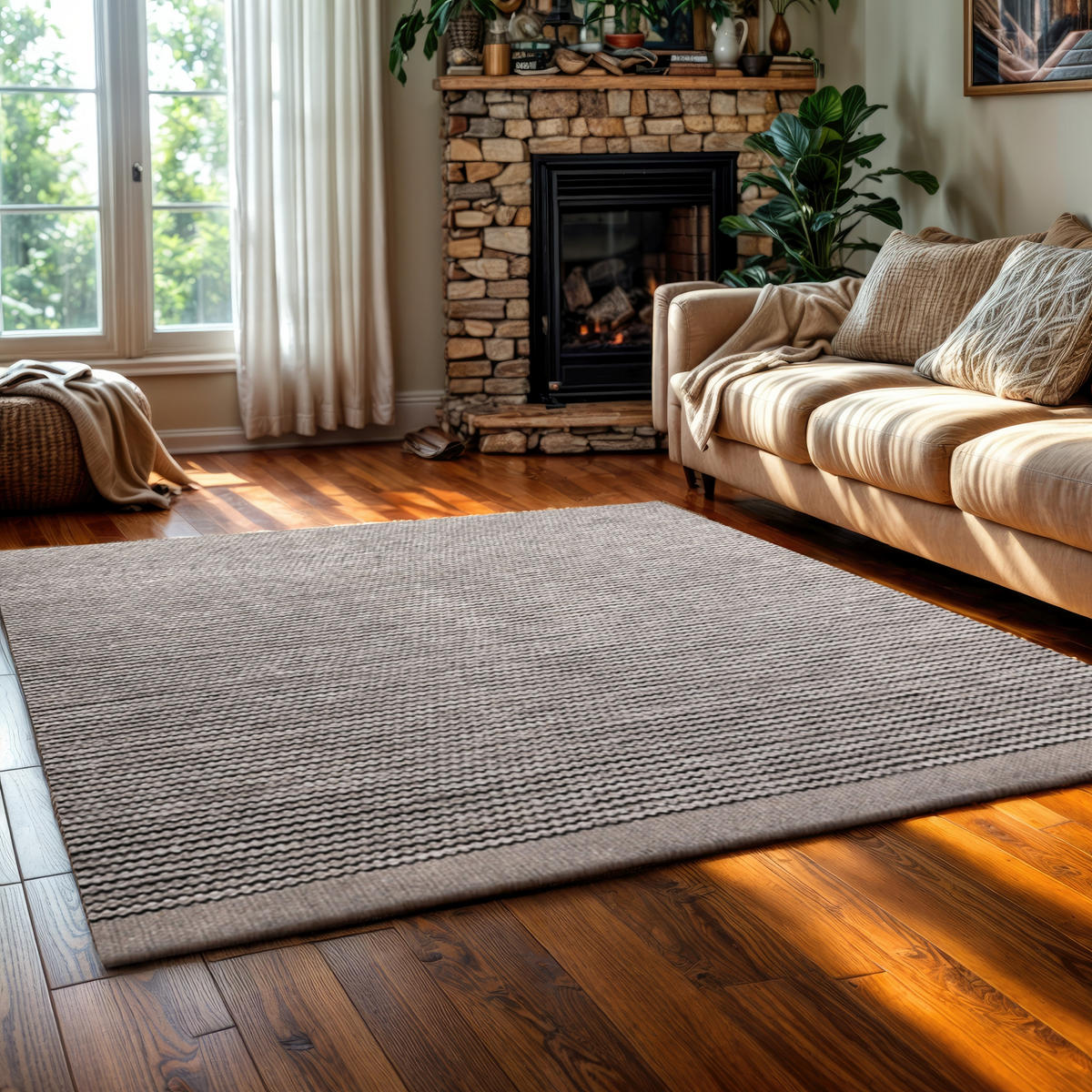 WOLLTEPPICH Roshni grau 230/160 cm - Grau, Naturmaterialien (160/230cm) - My-Rug