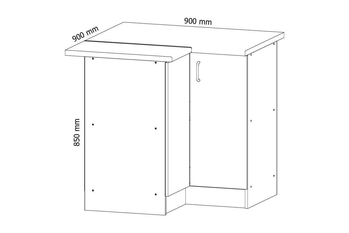 ECKUNTERSCHRANK D90N – Sycylia Weiß – L-Form, Ecke voll nutzbar – Weiß / Creme - Creme/Weiß, Holzwerkstoff (79/82/79cm) - ROYAL24_MARKT