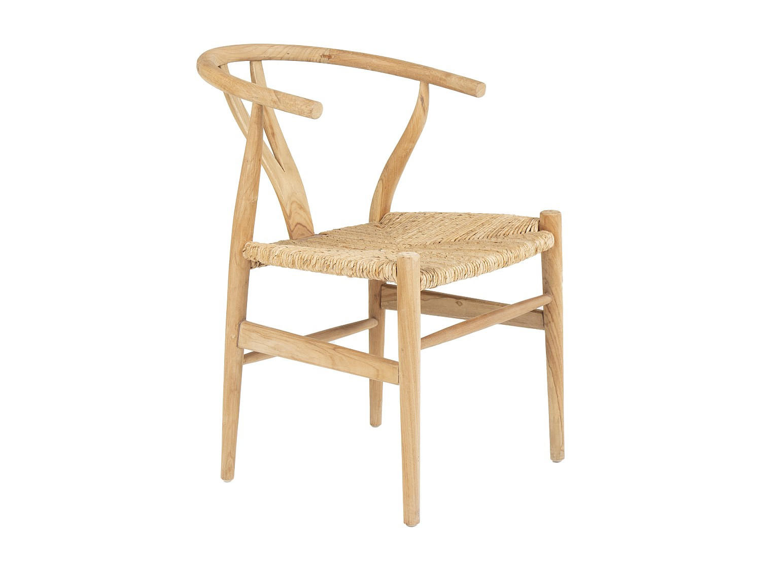 STUHL - Teakholz & Strohgeflecht - Naturfarben - POGIANA - Naturfarben, Holz (53/77/63cm) - Vente-Unique