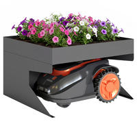 MÄHROBOTERGARAGE DE-10248 mit Pflanzkasten, verzinkter Stahl Schwarz - Schwarz, Metall (70/46/75cm) - ComfortXL
