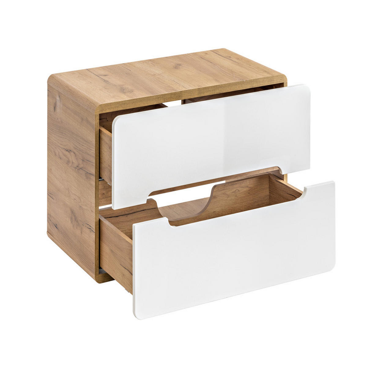 WASCHBECKENSCHRANK Luton-56 - Weiß, Holzwerkstoff (60/53/46cm) - Lomado