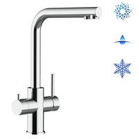5-WEGE-KÜCHENARMATUR, Edelstahl Massiv aus Chirurgenstahl, Hochglanz, 360° schwenkbar - Edelstahlfarben, Metall (22.5/37.6/22.5cm) - VIZIO