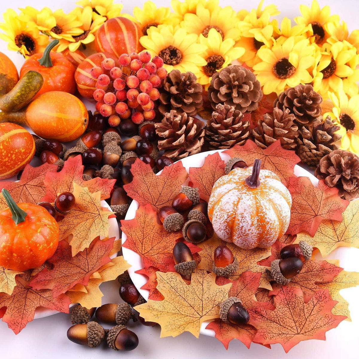 DEKO-SET Herbst 156-teilig - Multicolor, Kunststoff (10cm)