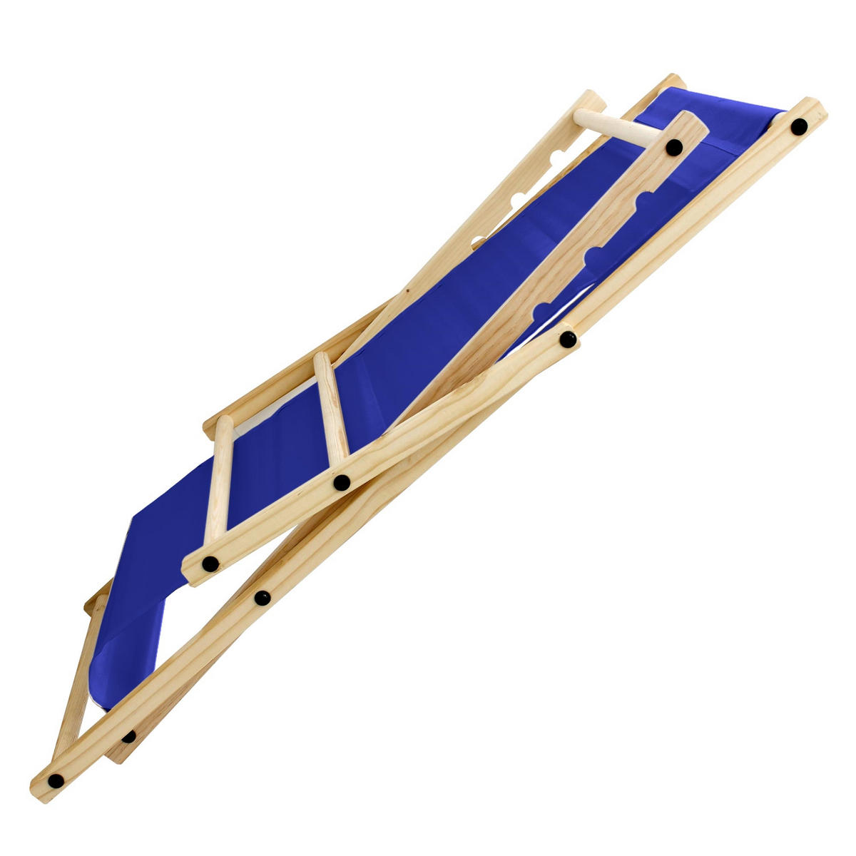 LIEGESTUHL samt Dunkelblau - Blau, Holz (52/83/117cm) - ECD-Germany