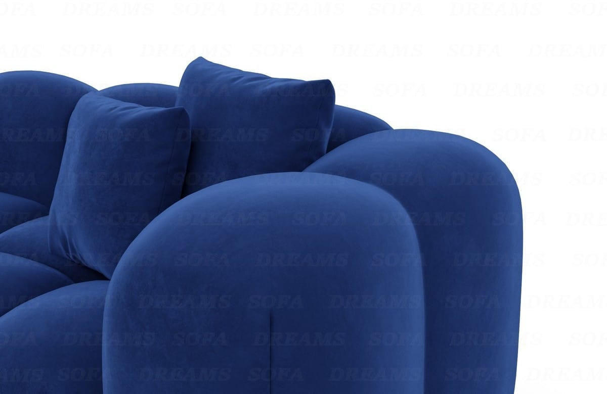 WOHNLANDSCHAFT Cloud Dunkelblau Samtstoff - Dunkelblau, Kunststoff (314/72/184cm)