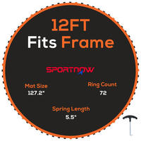 TRAMPOLINSPRUNGTUCH Sprungtuch für Trampolin, Ø323 cm, Sprungmatte Schwarz - Orange, Kunststoff (323/323cm) - SPORTNOW