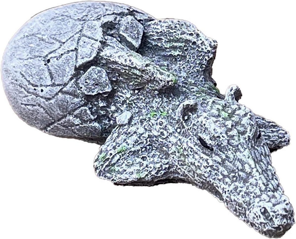 STEINFIGUR Kleiner Drache schlüpft aus Ei frostfest Steinguss - Grau, Stein (5/4/12cm) - stoneandstyle