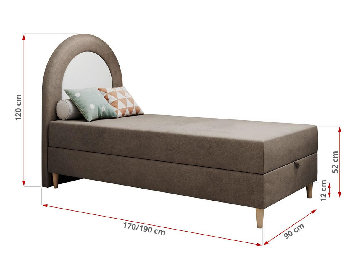 BOXBETT NEST 90/180 Braun Velvet hydrophob - H3 - Braun, Holz/Textil (90/180cm) - MKS