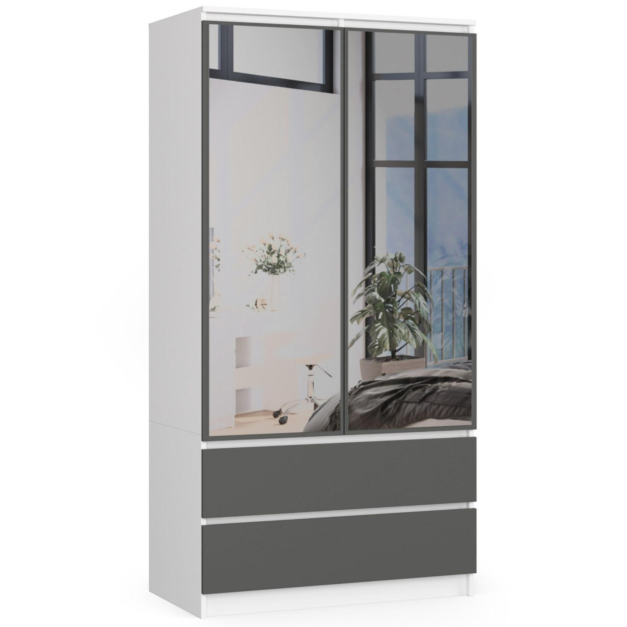 RAUMHIRSCH FURNITURE ŠATNÍK bílý, grafitově šedý 180/90/51