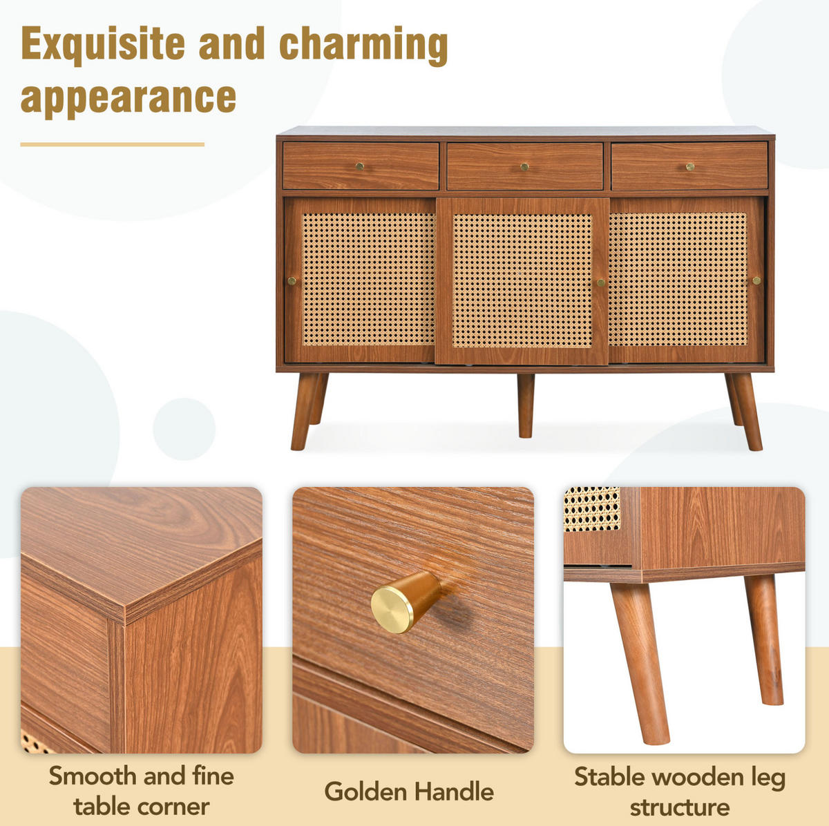 SIDEBOARD 120/40/78 cm Walnussfarben aus MDF mit 3 Schubladen und 3 Türen - Eichefarben, Holzwerkstoff (40/78/120cm) - OKMYHOME