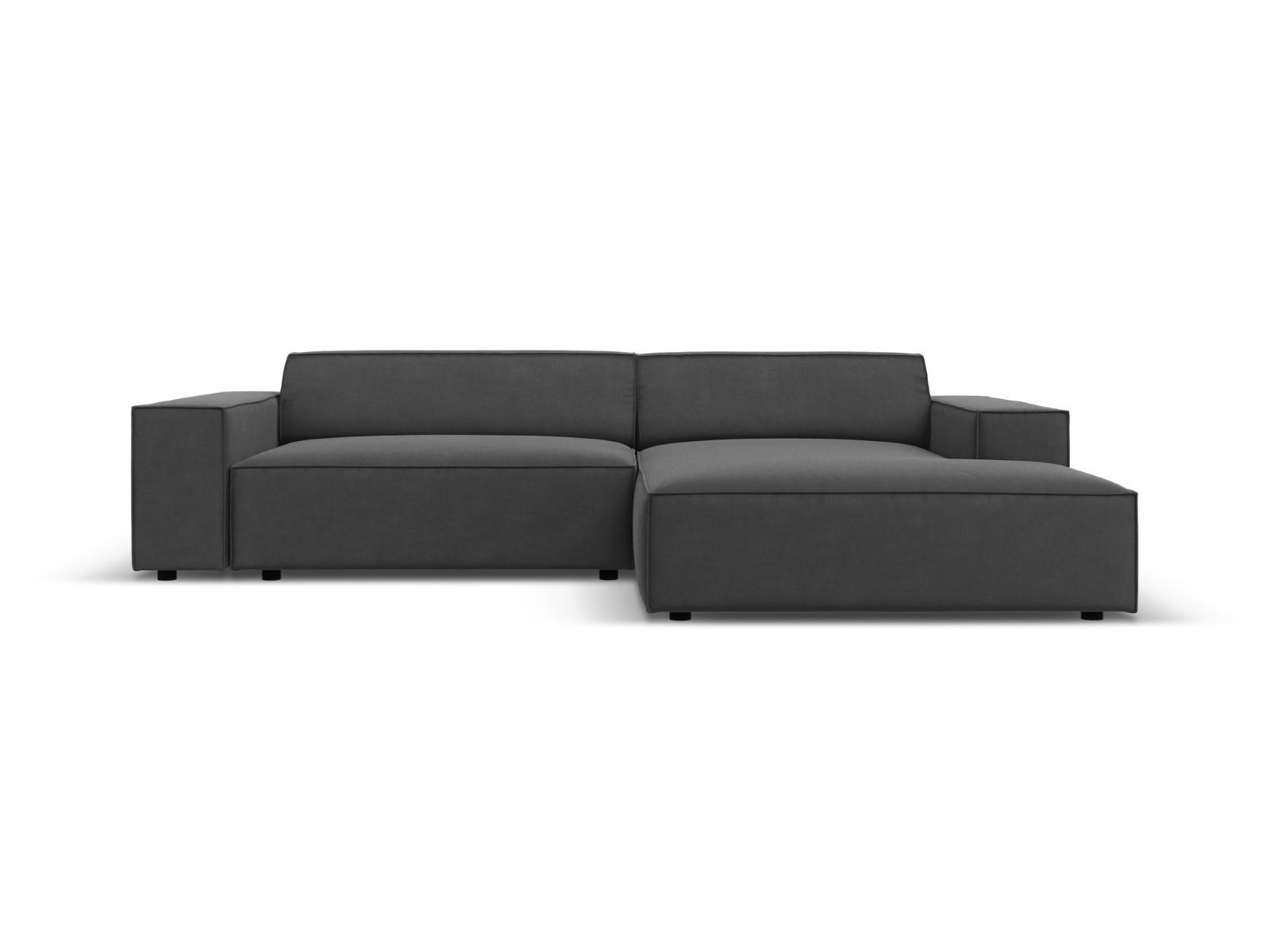 MODULARES-ECKSOFA rechts Jodie aus Samt grau 3 Sitzplätze - Grau, Textil (166/224cm) - Micadoni
