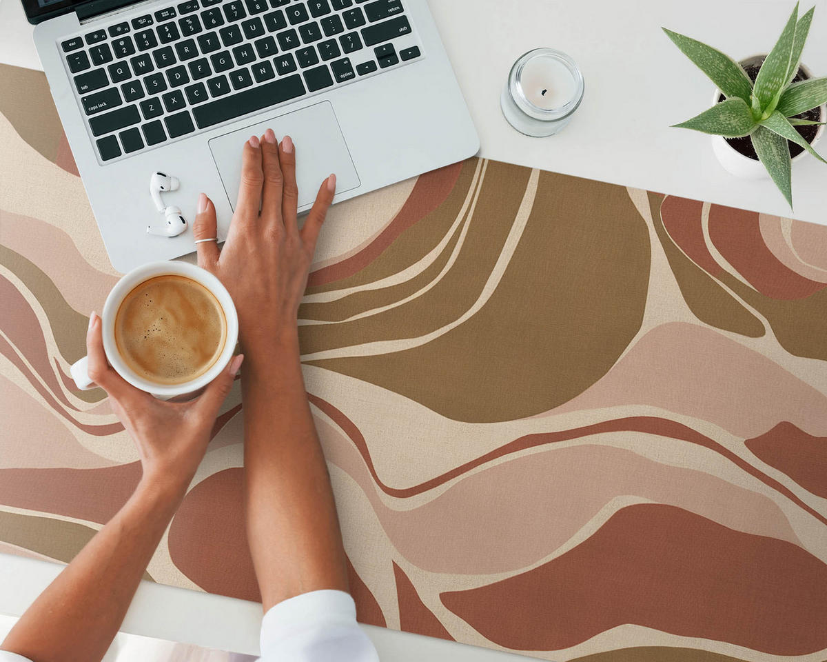 SCHREIBTISCHUNTERLAGE 120x60 cm Beige - Beige/Rosa, Kunststoff (120/60/1.6cm) - Wallfluent