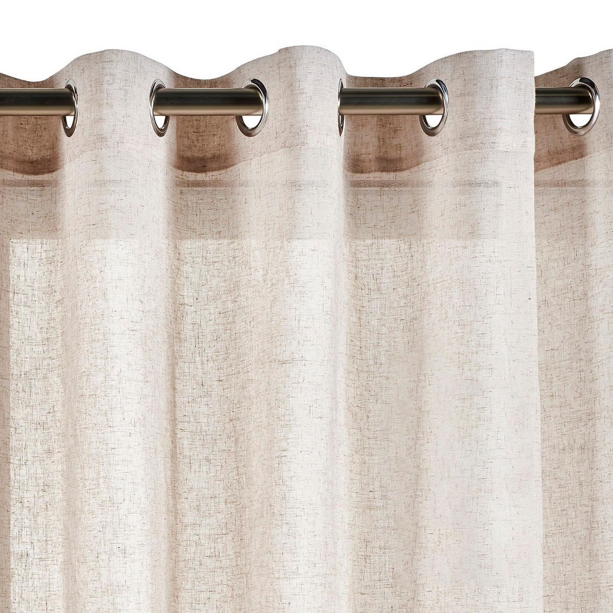 VORHANG MIT ÖSEN – lichtdurchlässig Beige 280X300 - Beige, Kunststoff (280/300cm) - STORESDECO