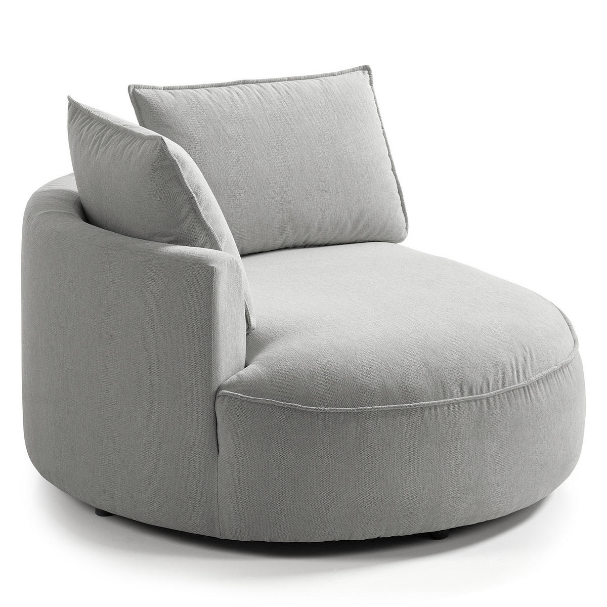 OTTOMANE - modular - Hellgrau/Schwarz, Kunststoff/Textil (126/82/154cm) - home24