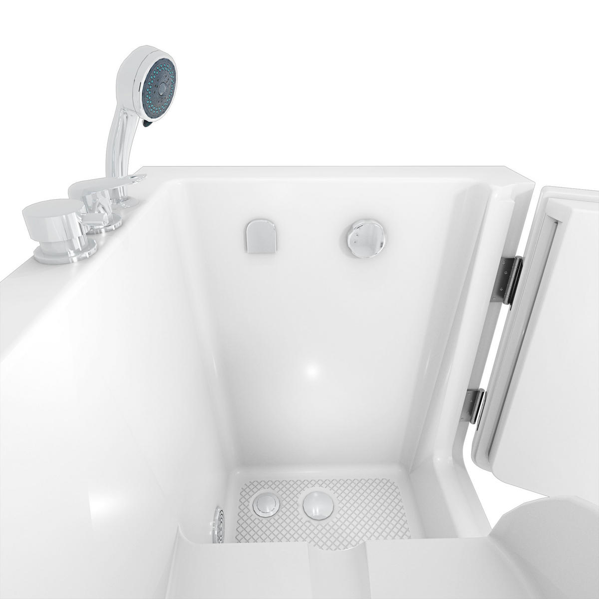 SENIORENWANNE S02-C-L Weiß - Weiß, Glas/Kunststoff (78/113/100cm) - AcquaVapore by Sandra Jentho