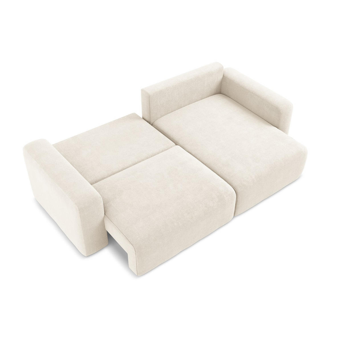 ECKSOFA mit Schlaffunktion rechts Chenille Stoff Beige - Beige/Creme, Kunststoff/Textil (244/149cm) - LaMiaSofa