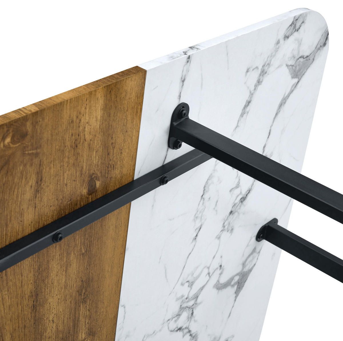 AUSZIEHTISCH in Holzoptik mit Metallgestell - ausziehbar für 4 bis 6 Personen - Braun, Holzwerkstoff (153/100/79cm) - BEAOK