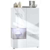 VITRINE Morena Einsatz in Sandgrau Hochglanz - Sandfarben, Holzwerkstoff (91.5/136.5/37cm) - Vladon