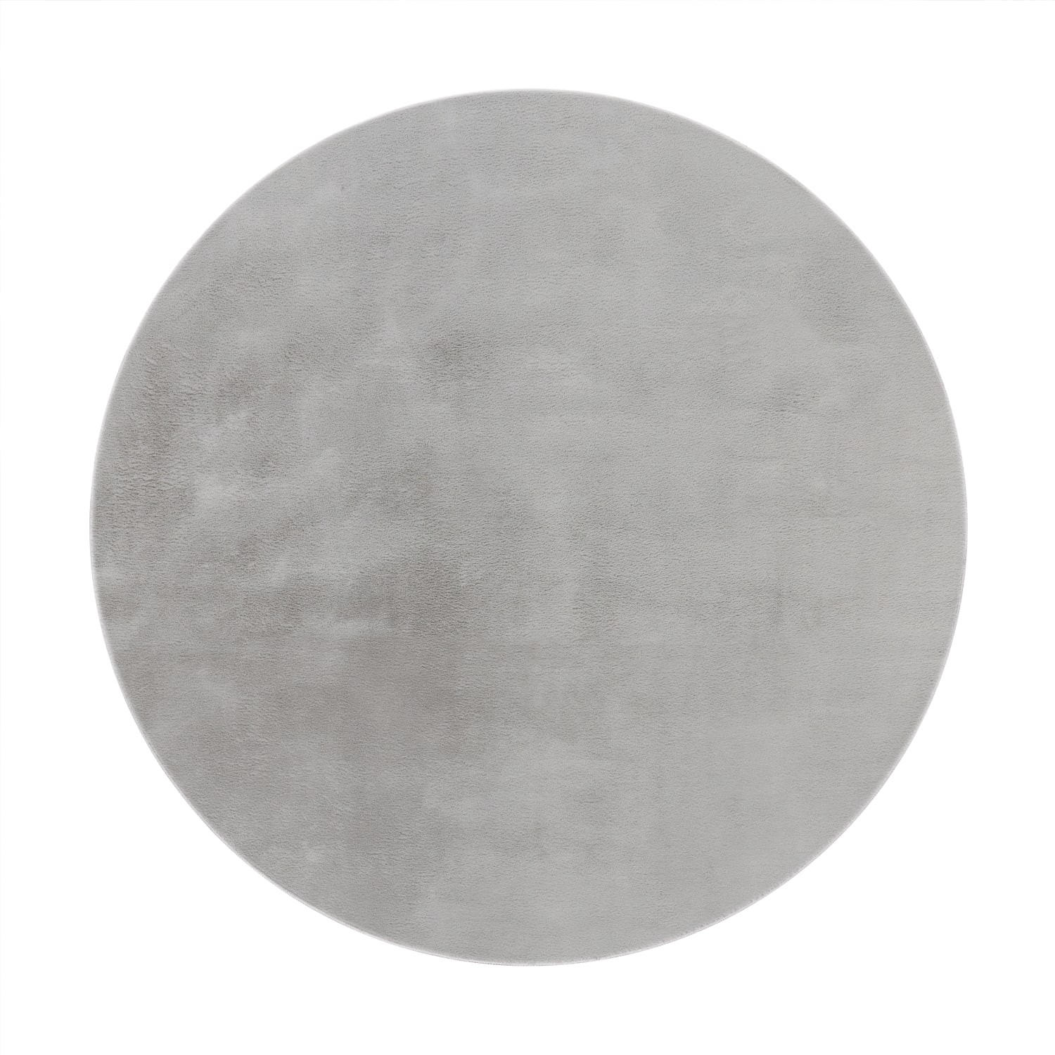 Paco Home Hochflorteppich Grau 160x160 cm