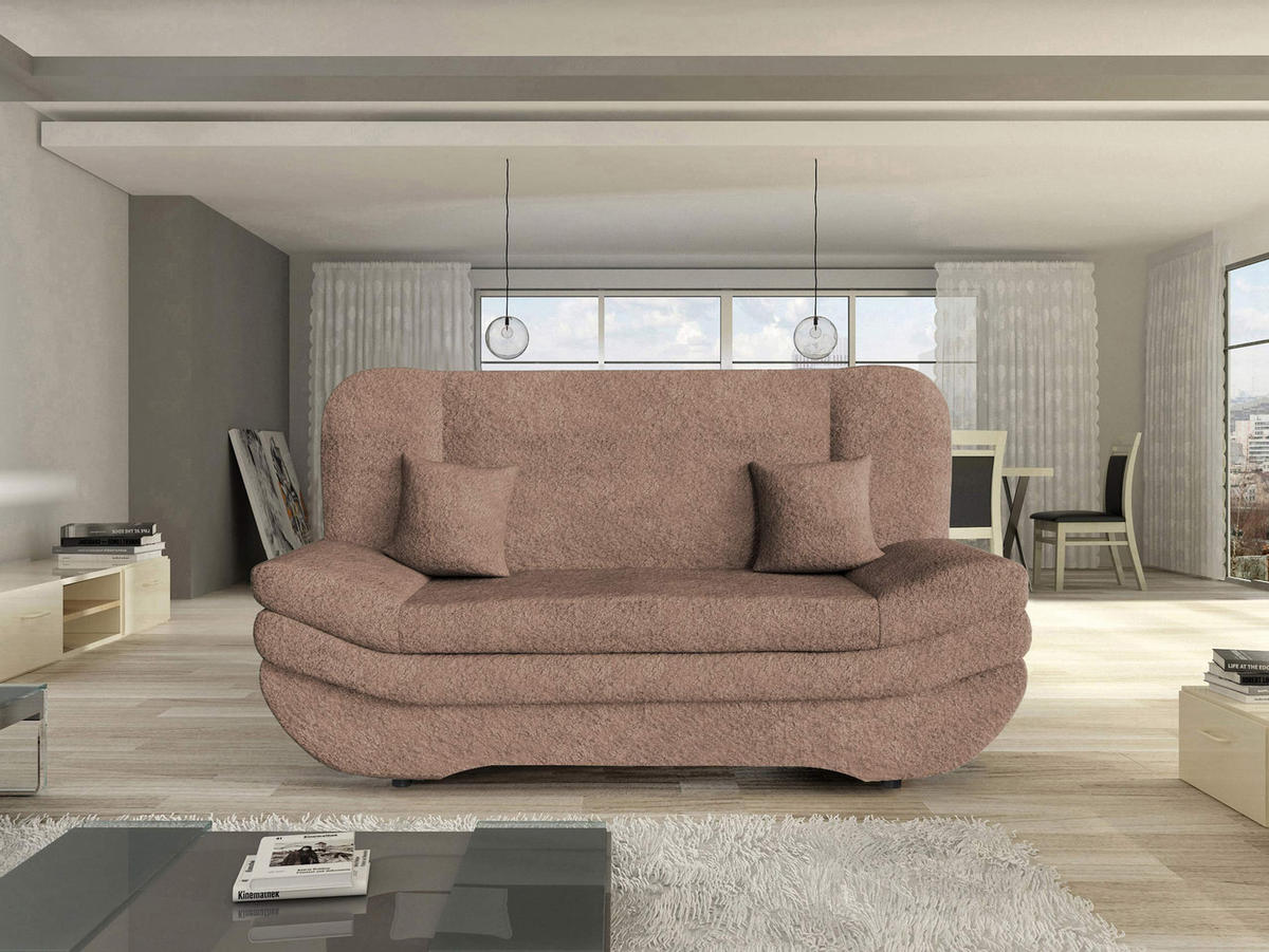 SCHLAFSOFA Weronika - Hellbraun/Schwarz, Holz/Kunststoff (200/95/90cm) - MIRJAN24
