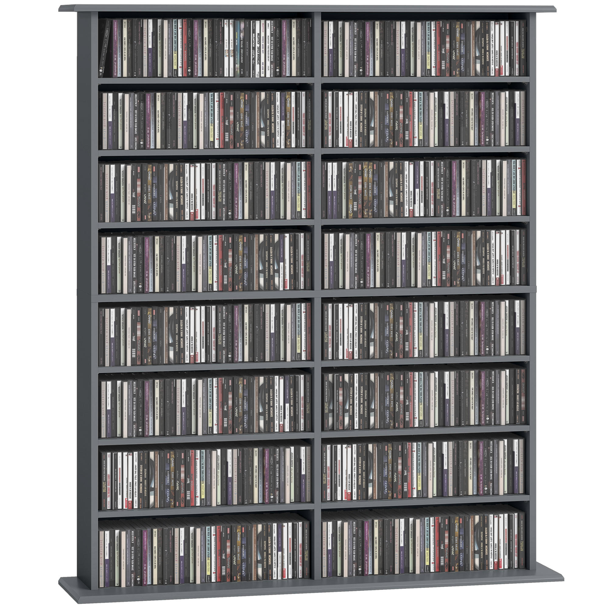 CD-REGAL DE-14528 16 Fächer mit verstellbaren Böden Grau - Grau, Holzwerkstoff (24/126.3/106.5cm) - ComfortXL