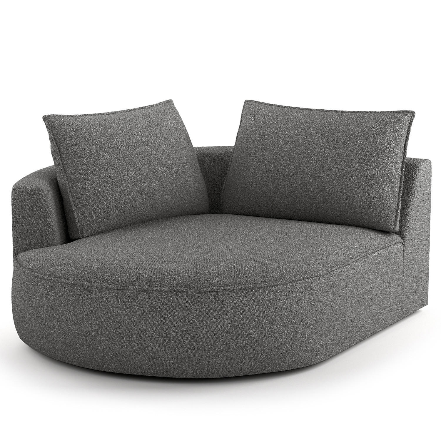 OTTOMANE - modular - Schwarz/Grau, Kunststoff/Textil (126/82/154cm) - home24