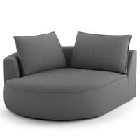 OTTOMANE - modular - Schwarz/Grau, Kunststoff/Textil (126/82/154cm) - home24