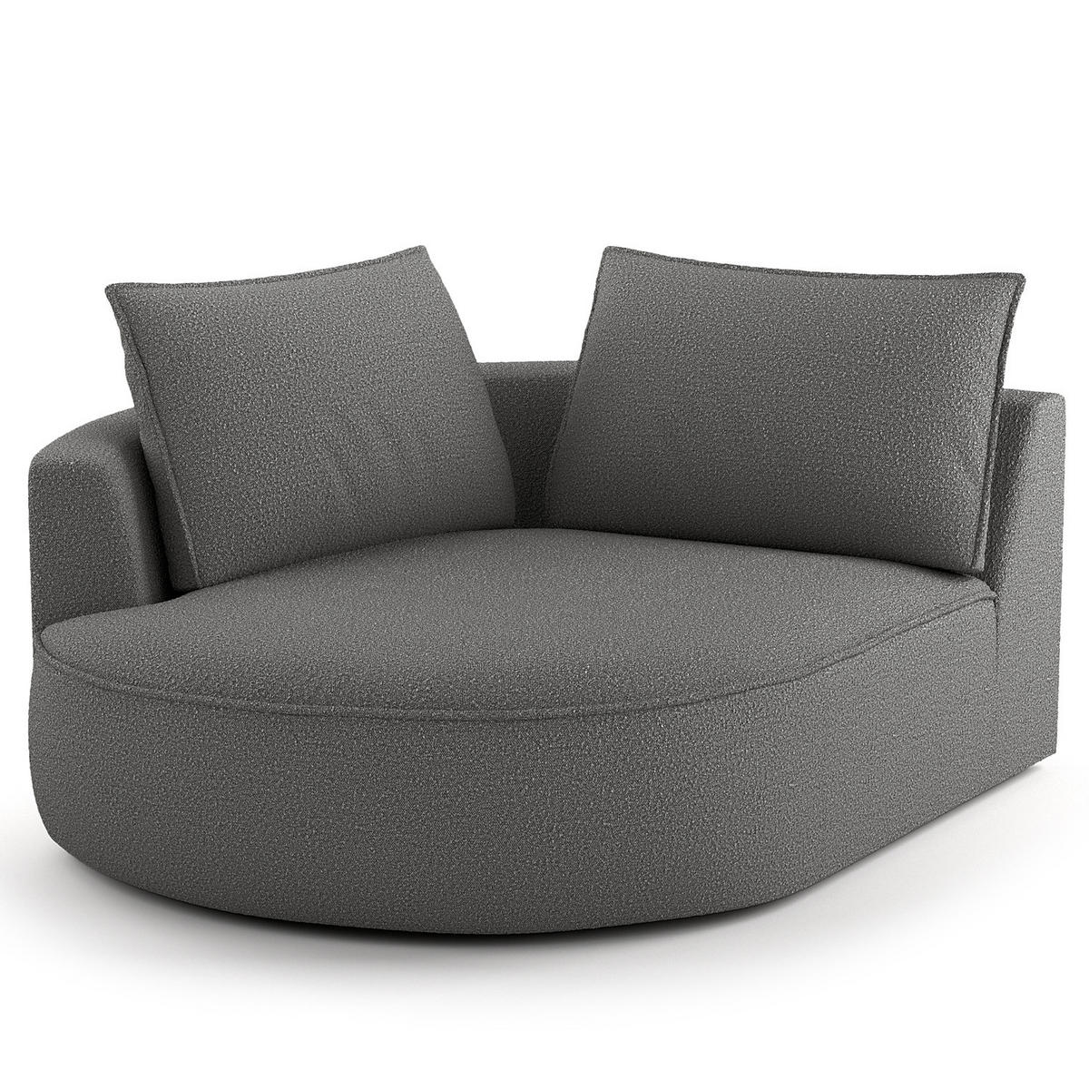 OTTOMANE - modular - Schwarz/Grau, Kunststoff/Textil (126/82/154cm) - home24