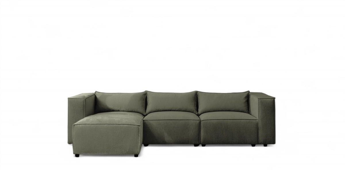 ECKSOFA Nevio - Grün, Holzwerkstoff/Textil (185/290cm) - Fun Möbel