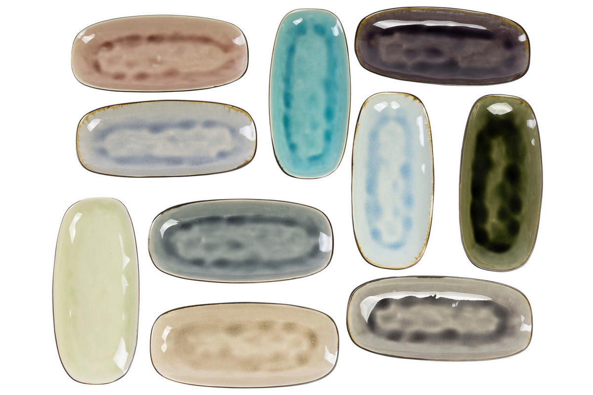 TAPAS bretter Streetfood 22.5 x 10 cm - 10 Stück - Multicolor, Keramik (11/2/23cm) - Cosy & Trendy