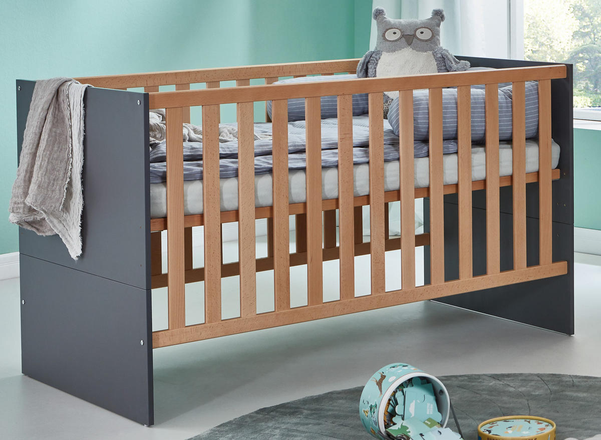 BABYZIMMER Mega-Set Alessio 7-tlg. - Anthrazit/Silberfarben, Holzwerkstoff/Kunststoff (1/1/1cm) - arthur berndt