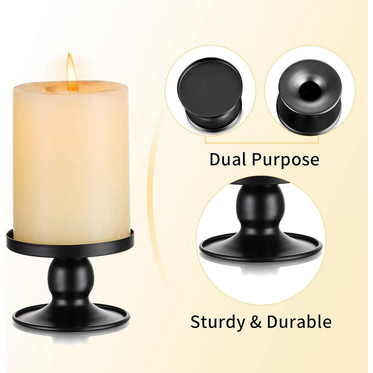 KERZENSTÄNDER 12er Set Metall Schwarz - Schwarz, Metall (10/10/20cm)