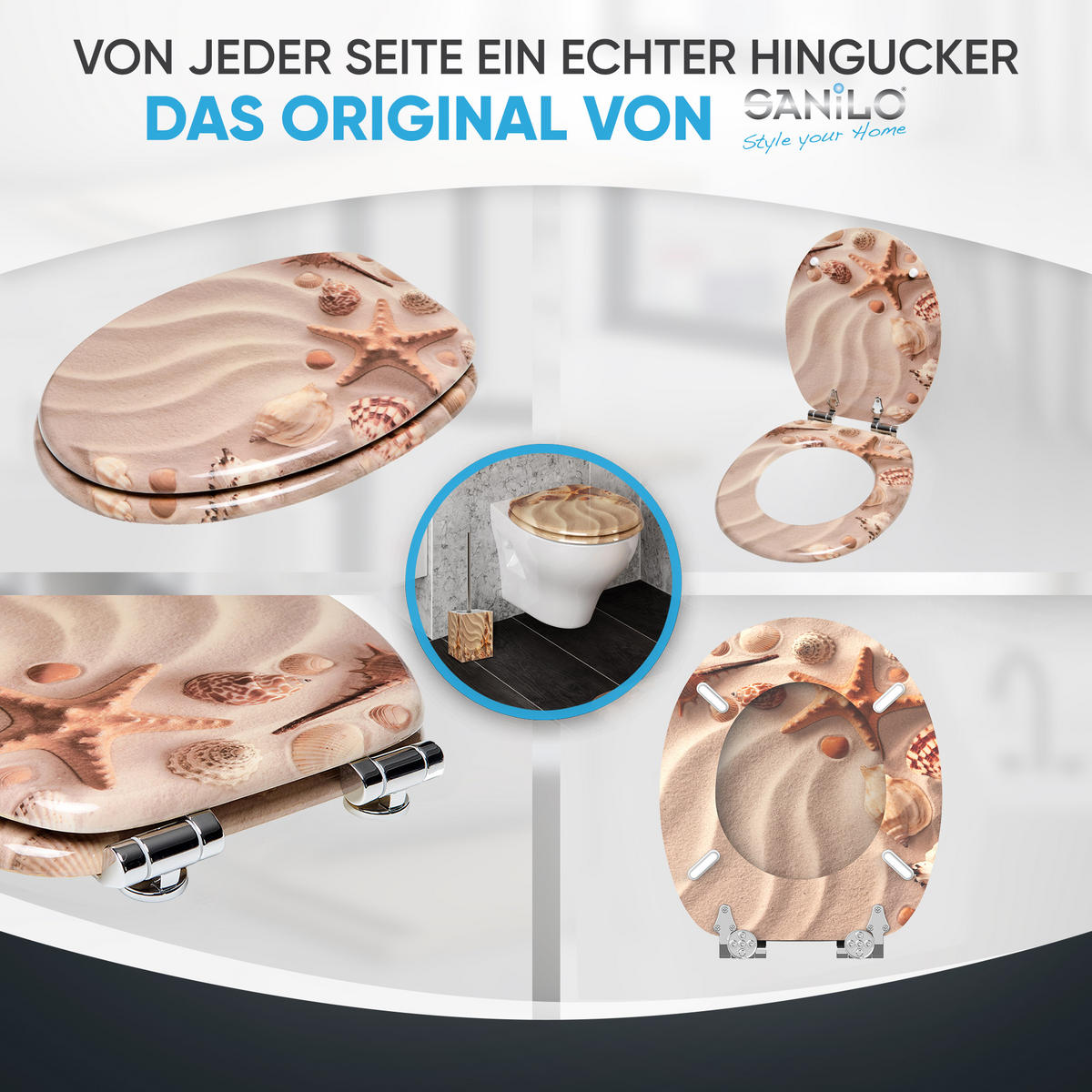 WC-SITZ mit Absenkautomatik Sanibel - Braun, Holzwerkstoff (38/6/47cm) - Sanilo