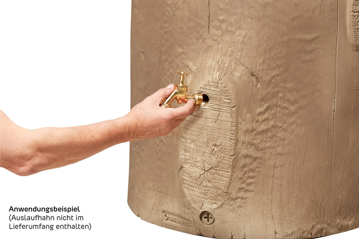 STOCK Regentonne 400 L, light - Braun, Kunststoff (72/119/72cm) - GARANTIA