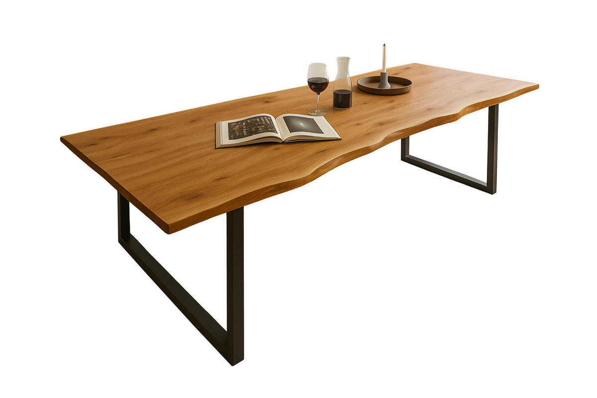 ESSTISCH MAX - Beige/Schwarz, Holz/Metall (100/280/77cm) - SAM