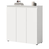 KOMMODE weiß 105 x 11 cm, Anrichte mit 10 Fächern - Schwarz/Weiß, Holzwerkstoff/Kunststoff (105/111/37cm) - Inn.Furn