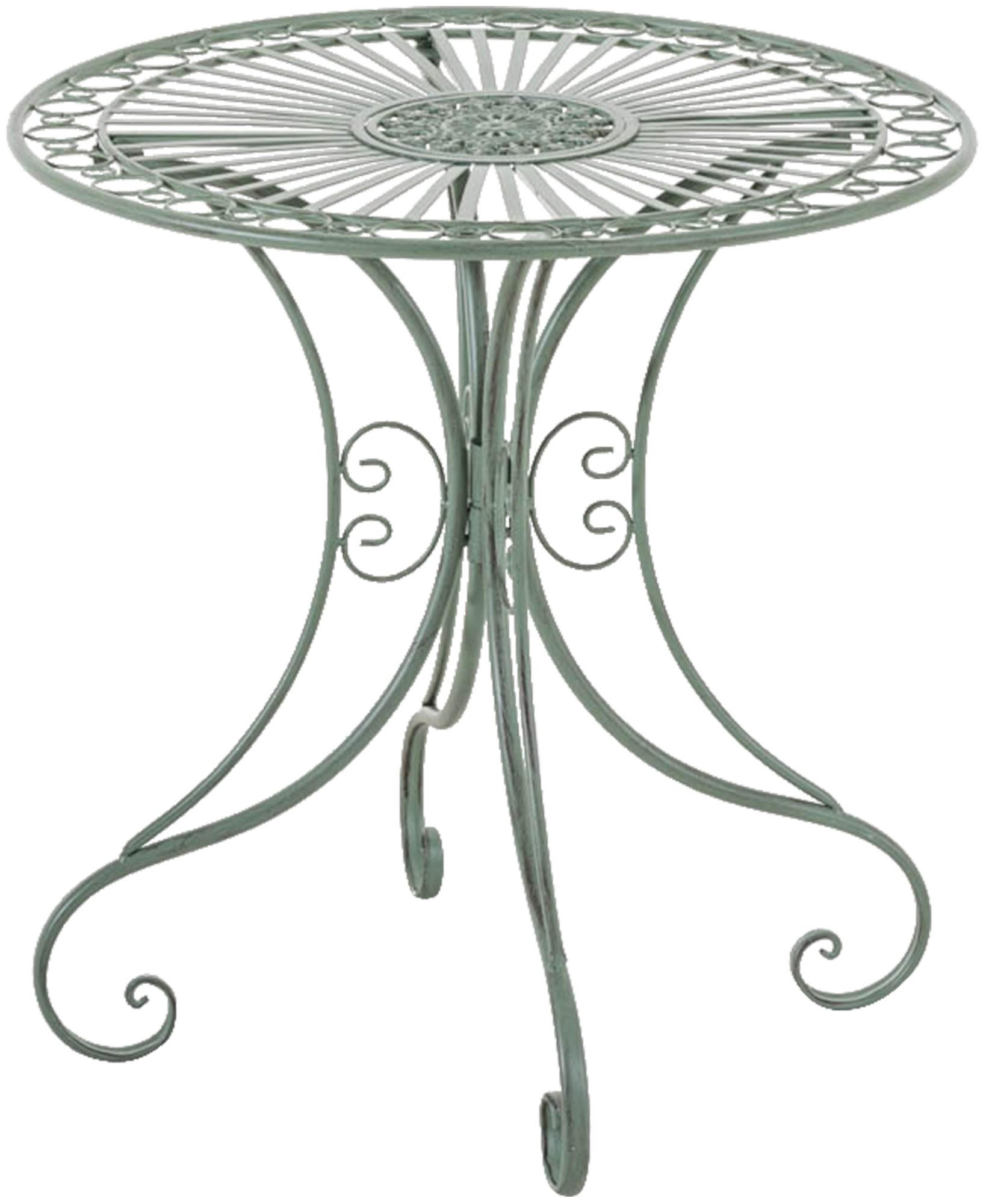 GARTENTISCH rund Ø70 cm Metall antik-grün - Grün, Metall (70/70/73cm) - CLP