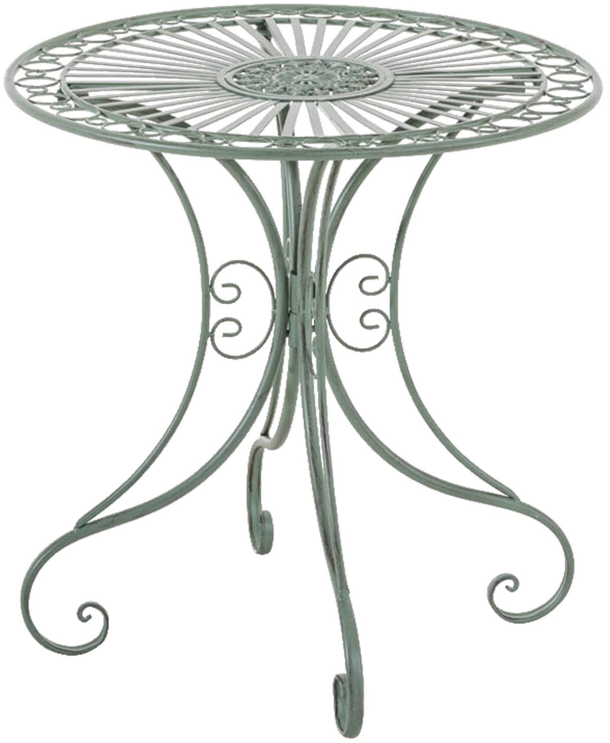 GARTENTISCH rund Ø70 cm Metall antik-grün - Grün, Metall (70/70/73cm) - CLP