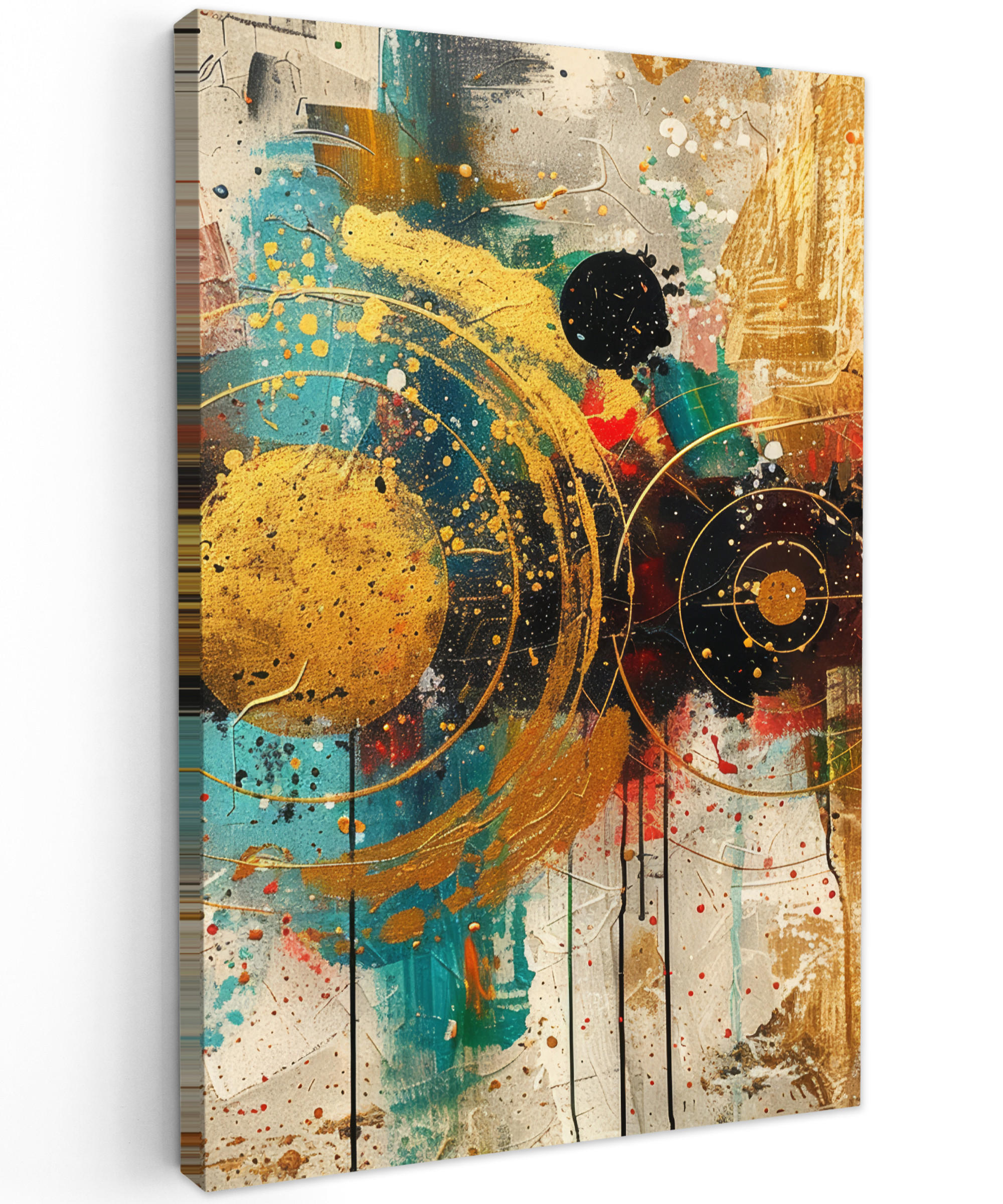 MuchoWow OBRAZ NA PLÁTNĚ Abstraktní - Umění - Zlato - Moderní 40x60 cm