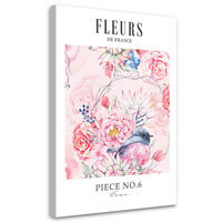 WANDBILD shabby chic pastellfarbene pfingstrosenblüten - Pink, Textil (40/60cm) - Feeby